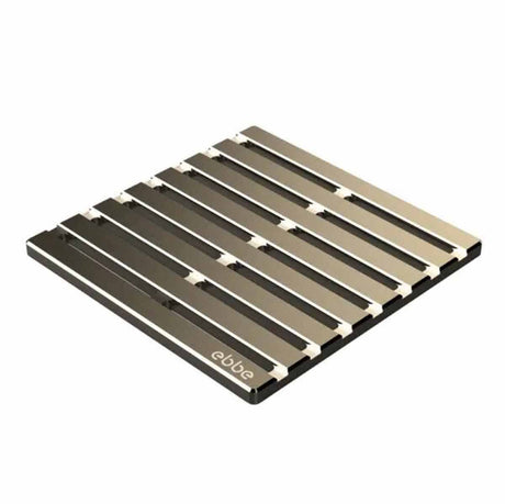 Ebbe Drains Unique Square Shower Drain Grate - Parallel Brushed Nickel