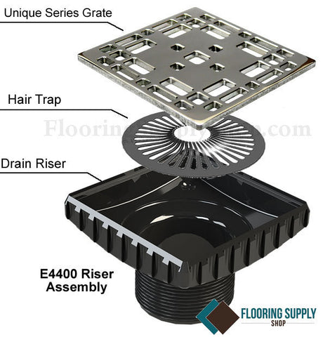 Ebbe Unique Square Shower Drain Grate Prairie