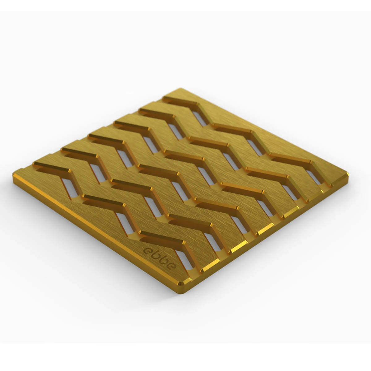Ebbe Drains Unique Square Shower Drain Grate - Trend Brushed Gold