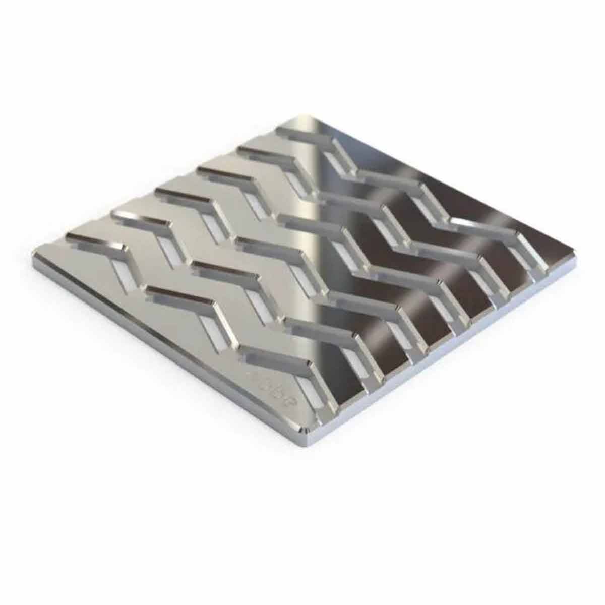 Ebbe Drains Unique Square Shower Drain Grate - Trend Polished Chrome