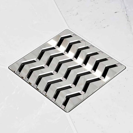 Ebbe Drains Unique Square Shower Drain Grate - Trend Polished Chrome