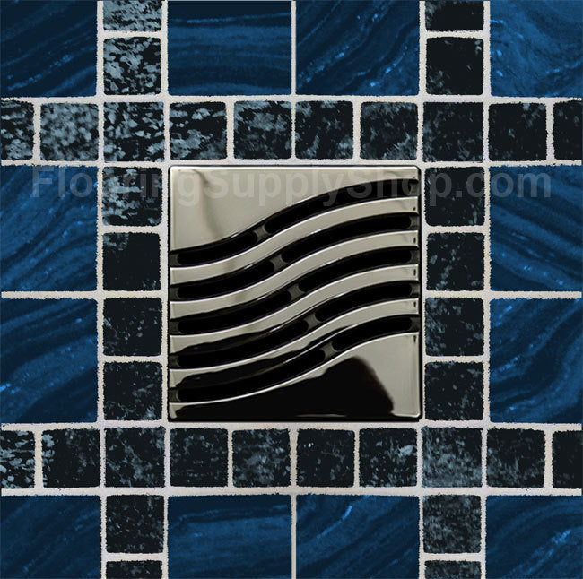 Ebbe Unique Square Shower Drain Grate Tsunami