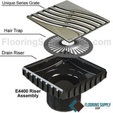 Ebbe Unique Square Shower Drain Grate Tsunami