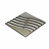 Ebbe Drains Unique Square Shower Drain Grate - Tsunami Polished Chrome