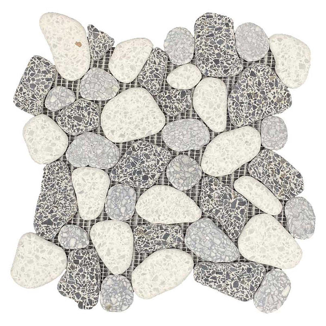 Mosaics Terrazzo Pebbles Blend Mosaic Tile for Shower Walls and Floors