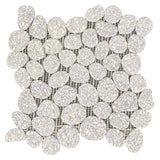 Silver Stucco Terrazzo Pebble Mosaic Tile Tumbled Finish