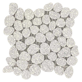Silver Stucco Terrazzo Pebble Mosaic Tile Tumbled Finish