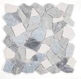 Pebble Marble Thassos and Caribe Quartzite - Crystal Ocean