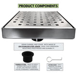 SereneDrains Square Shower Drain Traditional Square 6 BN
