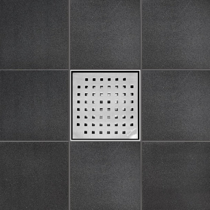 SereneDrains Square Shower Drain Traditional Square 6 BN