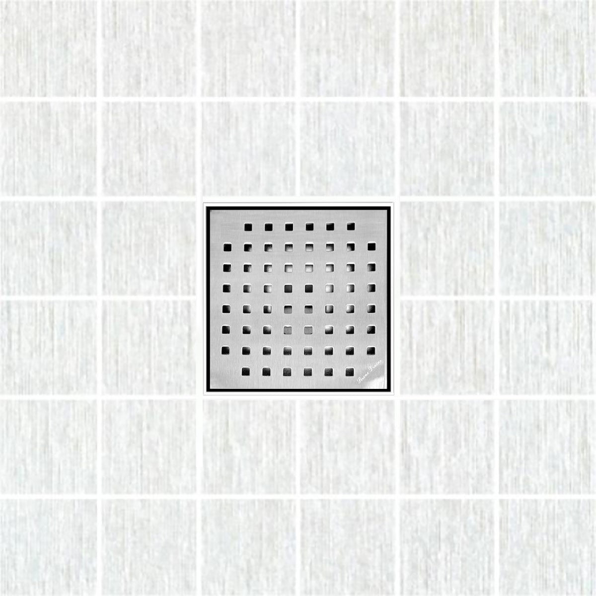 SereneDrains Square Shower Drain Traditional Square 6 BN