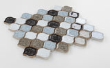 Mosaic Crackle Glass Tile Arabesque Shape - Mixed