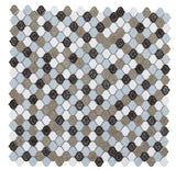 Mosaic Crackle Glass Tile Arabesque Shape - Mixed