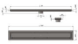 SereneDrains Linear Shower Drain Tile Insert Brushed Nickel 72