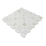 Natural marble mosaic tile featuring Calacatta Gold and Thassos White stone