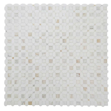 Calacatta Gold marble mosaic tile for shower wall installation
