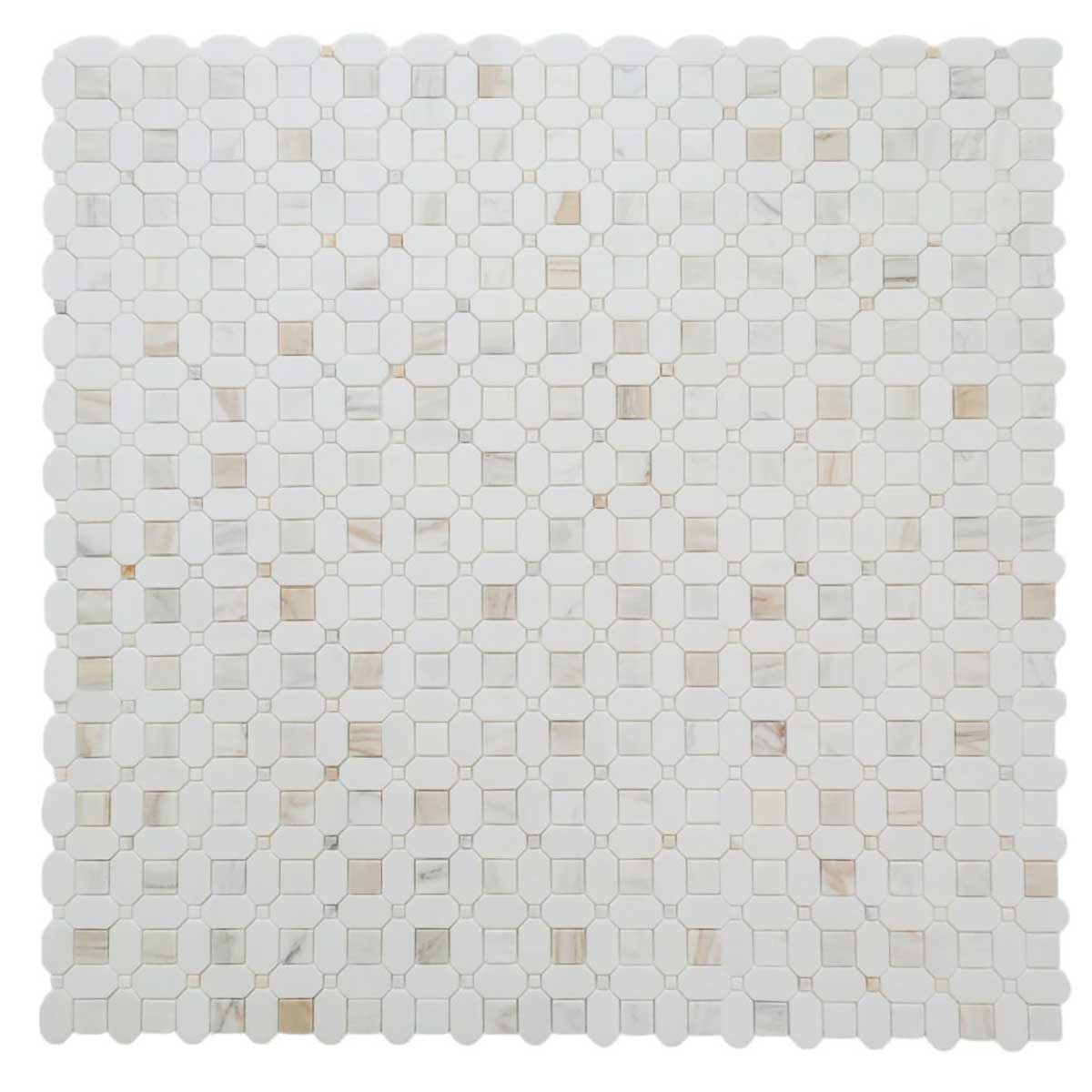 Calacatta Gold marble mosaic tile for shower wall installation