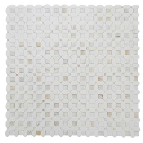 Calacatta Gold marble mosaic tile for shower wall installation