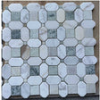 Spring honed marble mosaic tile 12x12 with Calacatta Gold and Ming Green marble