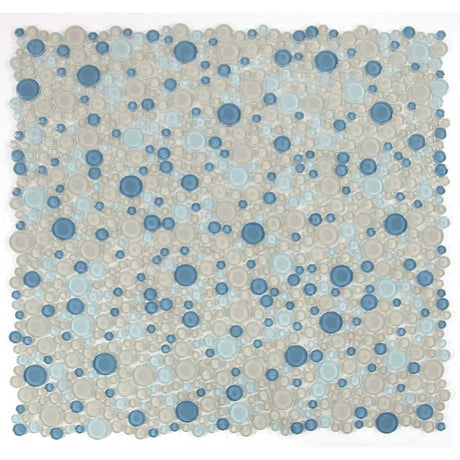 Modern blue grey glass mosaic tile for kitchen backsplash applications