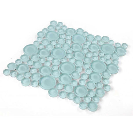 Polished mint green glass mosaic tile for bathroom shower wall design