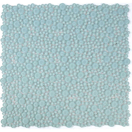 Glossy light blue glass mosaic tile for bathroom shower wall design