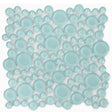 Mint green circular glass mosaic tile for swimming pool installation