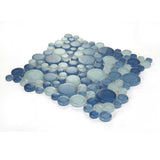Glossy blue glass mosaic tile for bathroom shower wall installation
