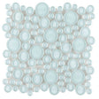 Turquoise circular glass mosaic tile for swimming pool installation