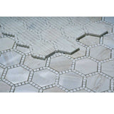 Honed Wooden White marble mosaic tile for shower wall installation