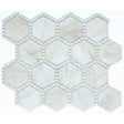 Wooden White hexagon marble mosaic tile with honed finish