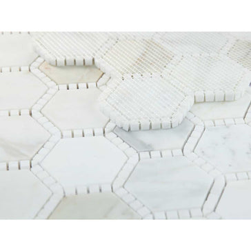 Honed Calacatta Gold marble mosaic tile for shower wall design
