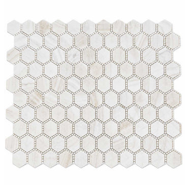 Ivory marble hexagon tile for bathroom floor installation