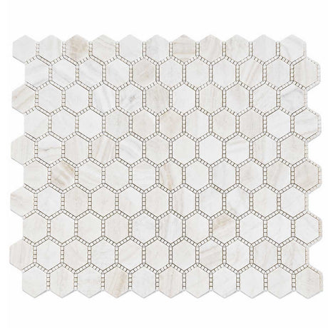 Ivory marble hexagon tile for bathroom floor installation