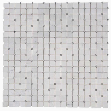 Honed marble mosaic tile for modern bathroom floor applications
