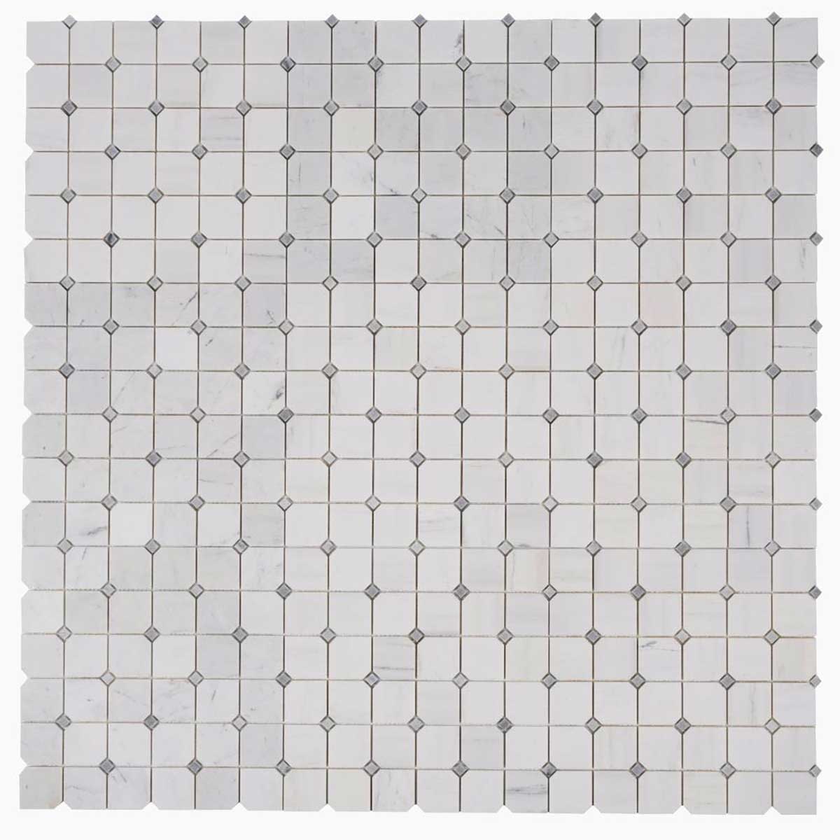 Honed marble mosaic tile for modern bathroom floor applications