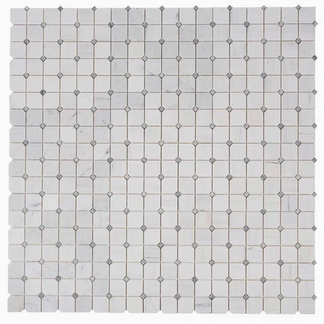 Honed marble mosaic tile for modern bathroom floor applications