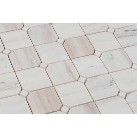 Honed marble clipped square tile for luxury shower design