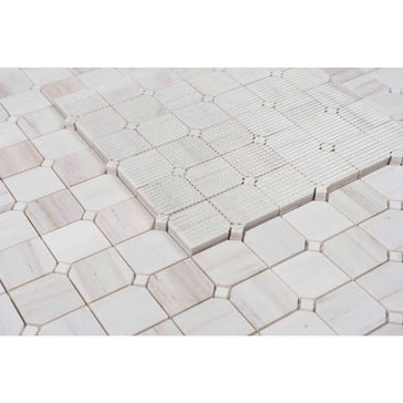 Wooden White marble mosaic tile for kitchen backsplash installation