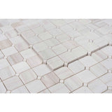 Wooden White marble mosaic tile for kitchen backsplash installation
