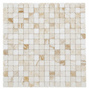 Ivory marble mosaic tile for bathroom walls and backsplashes