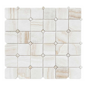 Onyx Ivory marble mosaic tile for luxury shower floors