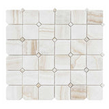 Onyx Ivory marble mosaic tile for luxury shower floors