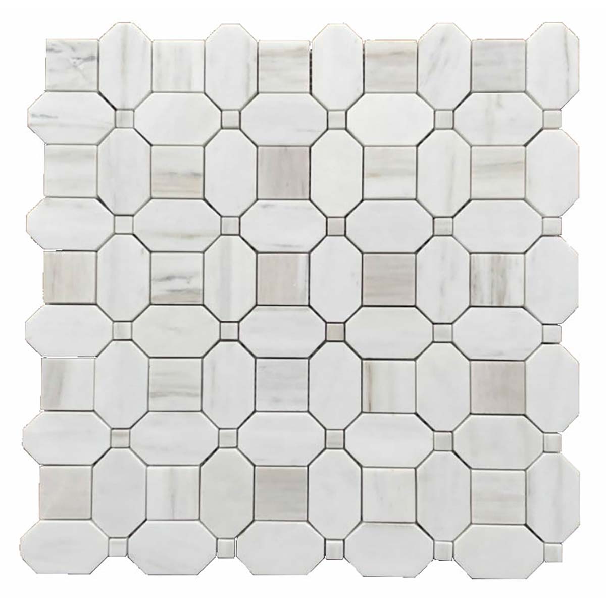 Calacatta Marble Mosaic Tile 12 x 12 Honed Natural Stone - Fog White
