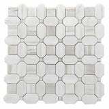 Calacatta Marble Mosaic Tile 12 x 12 Honed Natural Stone - Fog White