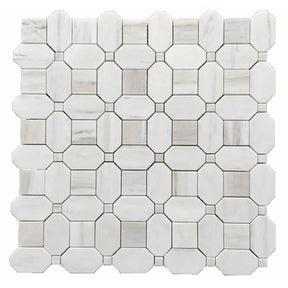 Fog White honed marble mosaic tile 12x12 natural stone sheet