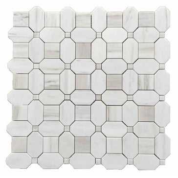 Calacatta Fog White Marble Mosaic Tile 12 x 12 Honed Natural Stone Tile