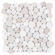 Marble Pebbles Mosaics Heart Shape - White Neutral