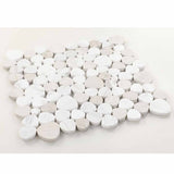 Marble Pebbles Mosaics Heart Shape - White Neutral