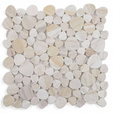 Marble Pebbles Mosaics Heart Shape - Wood
